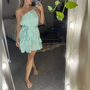 Turquoise silky Show Me Your Mumu Dress